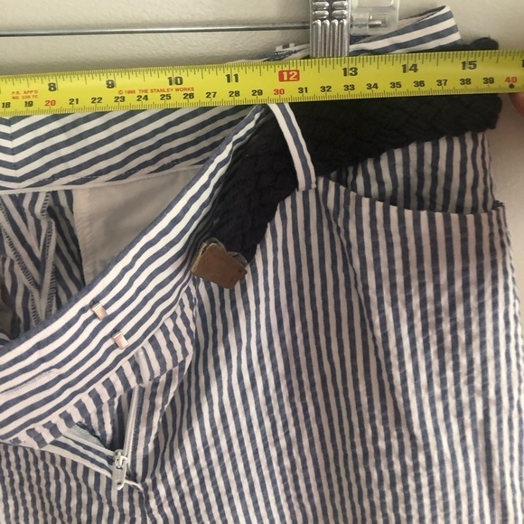 Brooks Brothers 100% Cotton Pin Striped High Rise Barrel Trousers Size 8 - Picture 9 of 13